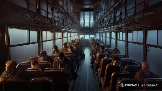 Quiet Reflection: A Live2D Journey on a Dimly Lit Bus – AI Generated Video | Hailuo AI