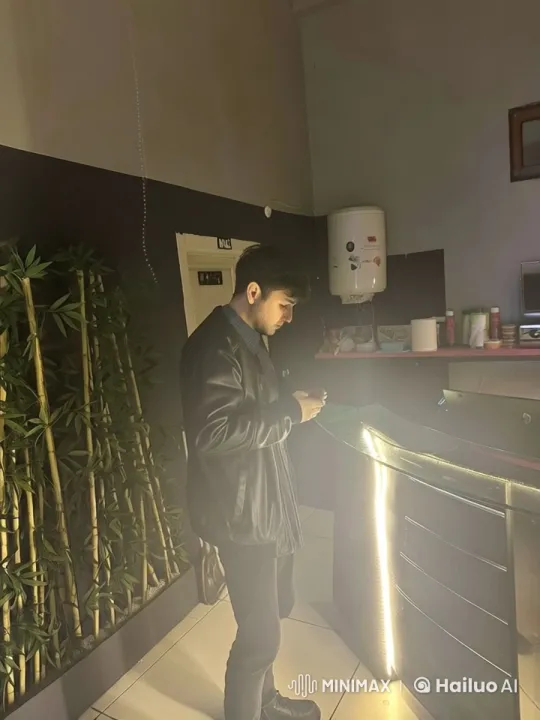 Man Emotionally Overwhelmed at Modern Counter – AI Generated Video | Hailuo AI