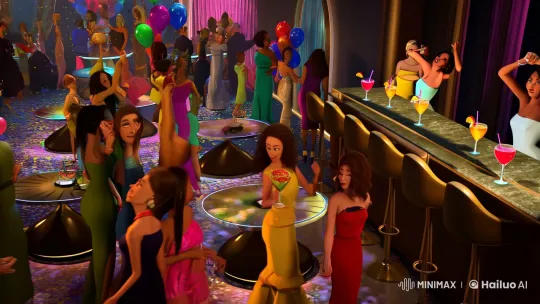 Elegant Ladies Night Party at Lavish Club – AI Generated Video | Hailuo AI