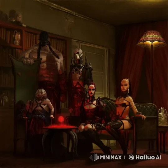 Eerie Study Scene with Sinister Characters in Live2D Animation – AI Generated Video | Hailuo AI