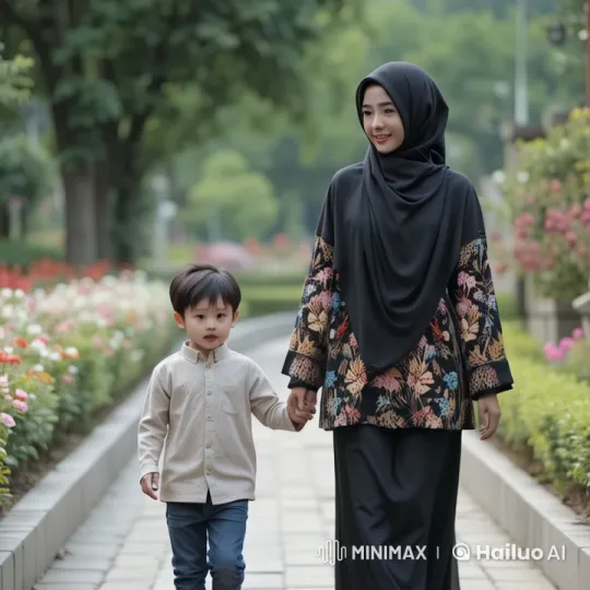 Mother and Son Stroll Through a Serene Park – AI Generated Video | Hailuo AI