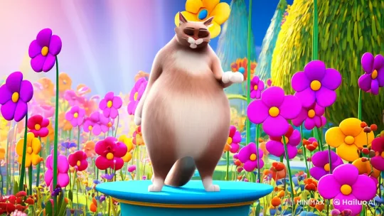 Oversized Cat Blows a Flying Kiss in Whimsical 3D Animation – AI Generated Video | Hailuo AI