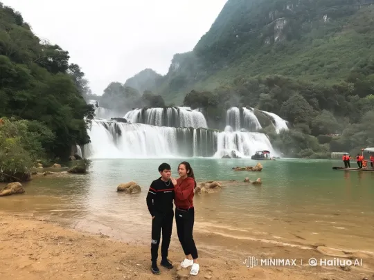 Martial Arts Performance Set Against Waterfall Background – AI Generated Video | Hailuo AI
