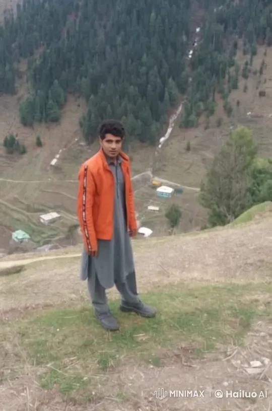 Traditional Attire and Serenity in Mountainous Landscape – AI Generated Video | Hailuo AI