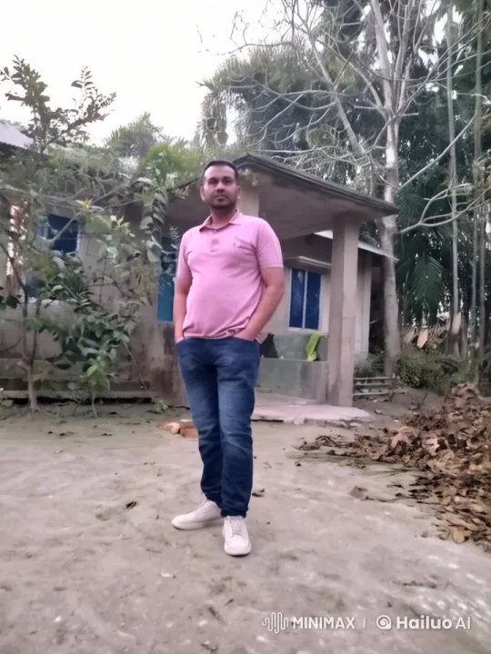 Man in Pink Shirt Stands Confidently in Serene Nature – AI Generated Video | Hailuo AI