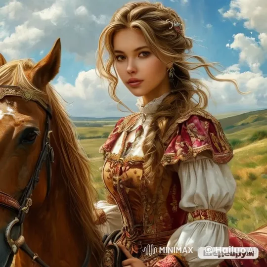 Medieval Lady and Horse in Peaceful Countryside – AI Generated Video | Hailuo AI