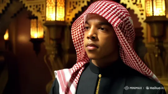Young Man Contemplates in Traditional Middle Eastern Room – AI Generated Video | Hailuo AI