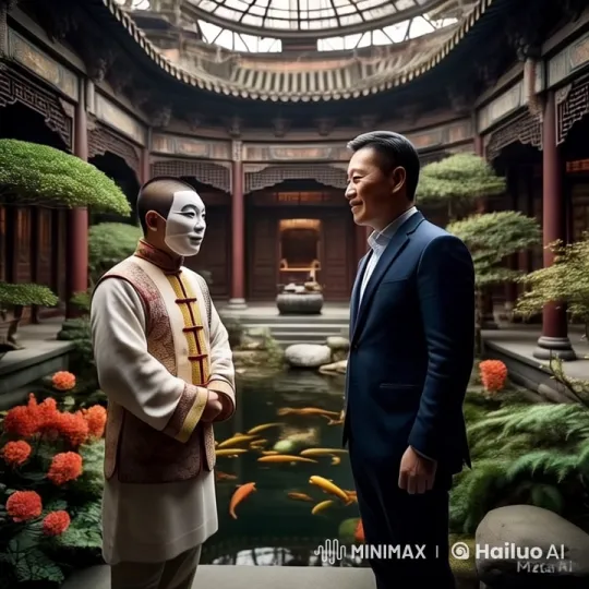 Traditional Serenity Meets Modern Business in Peaceful Courtyard – AI Generated Video | Hailuo AI