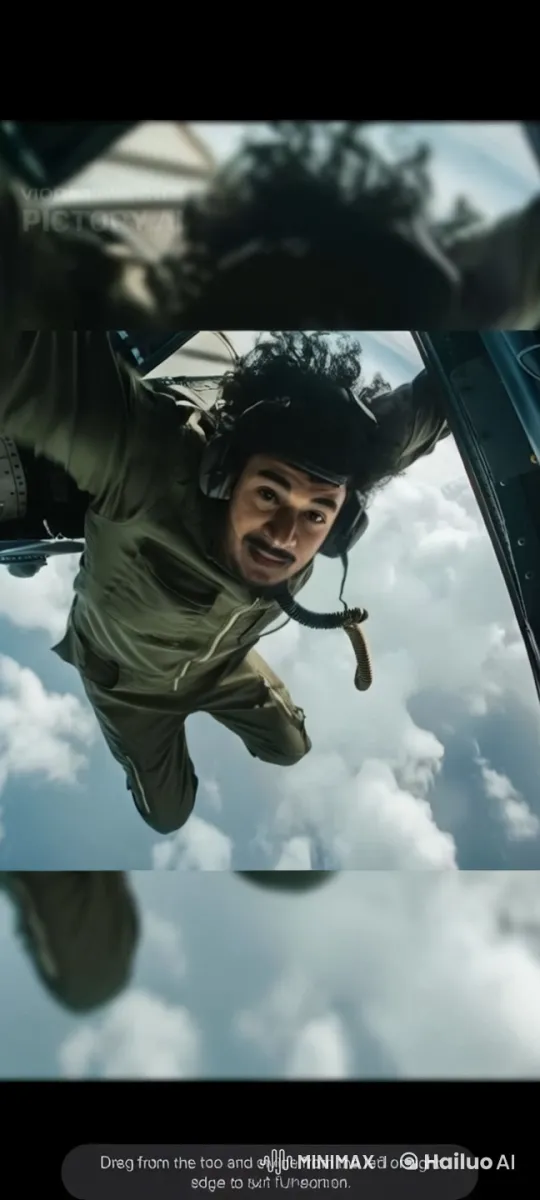 Skydiver in Flight Above Clouds – AI Generated Video | Hailuo AI
