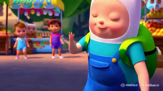 Baby Finn Delighted by Tiny Ant in Vibrant Market Scene – AI Generated Video | Hailuo AI