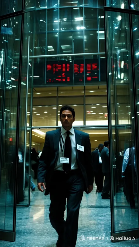 Trader Navigates Bustling Financial District – AI Generated Video | Hailuo AI