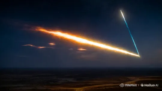 Starry Sky: Meteor Shower Captured with Motion Blur – AI Generated Video | Hailuo AI