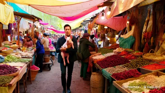 Vibrant Market to Tranquil Forest: Aesthetic Journey – AI Generated Video | Hailuo AI