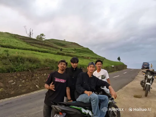 Young Men Practice Kung Fu with Humor Around Motorcycle – AI Generated Video | Hailuo AI