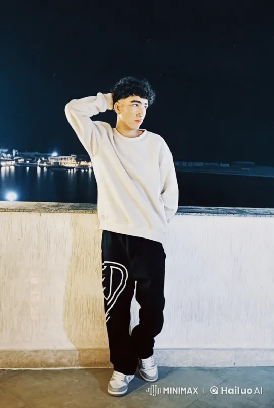 Young Man Performs Impressive Kung Fu Moves at Night by the Waterfront – AI Generated Video | Hailuo AI