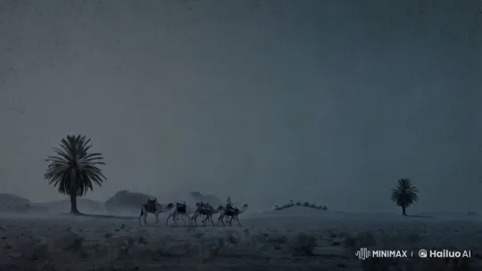 Desert Caravan Journey in Serene Live2D Animation – AI Generated Video | Hailuo AI