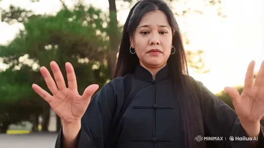 Traditional Kungfu Artist Demonstrates Skill in Outdoor Dojo – AI Generated Video | Hailuo AI