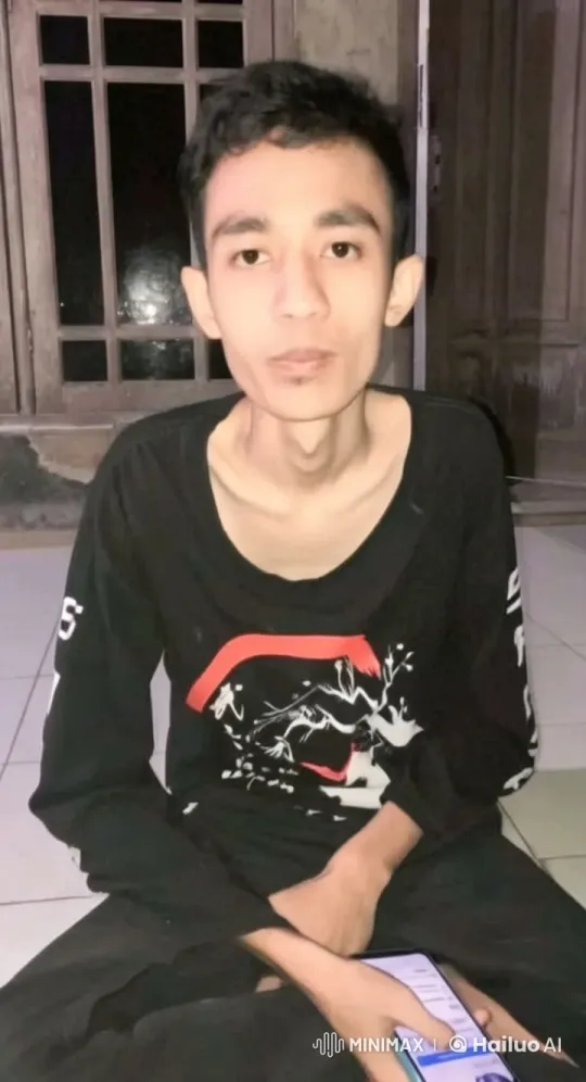 Young Man Interacting with Smartphone in Dimly Lit Room – AI Generated Video | Hailuo AI