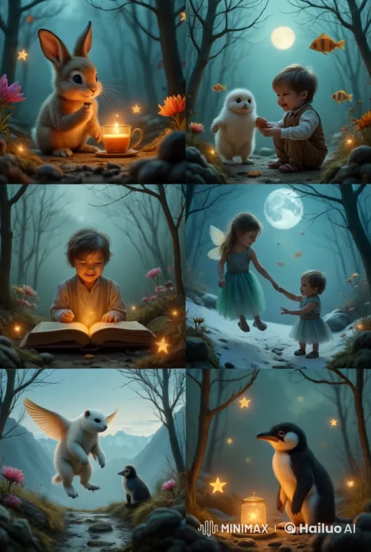 Magical Forest: Nocturnal Creatures and Enchanted Moments – AI Generated Video | Hailuo AI