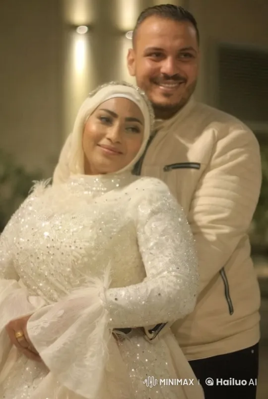 Couple in Romantic Embrace with Sparkling White Dress – AI Generated Video | Hailuo AI
