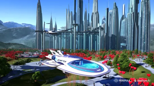 Futuristic Cityscape Showcases High-Tech 3D Game Art – AI Generated Video | Hailuo AI