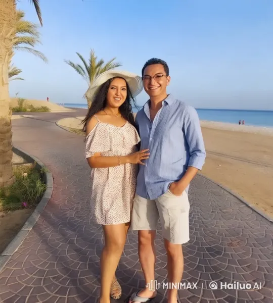 Couple's Energetic Kung Fu Battle on Beach Promenade – AI Generated Video | Hailuo AI
