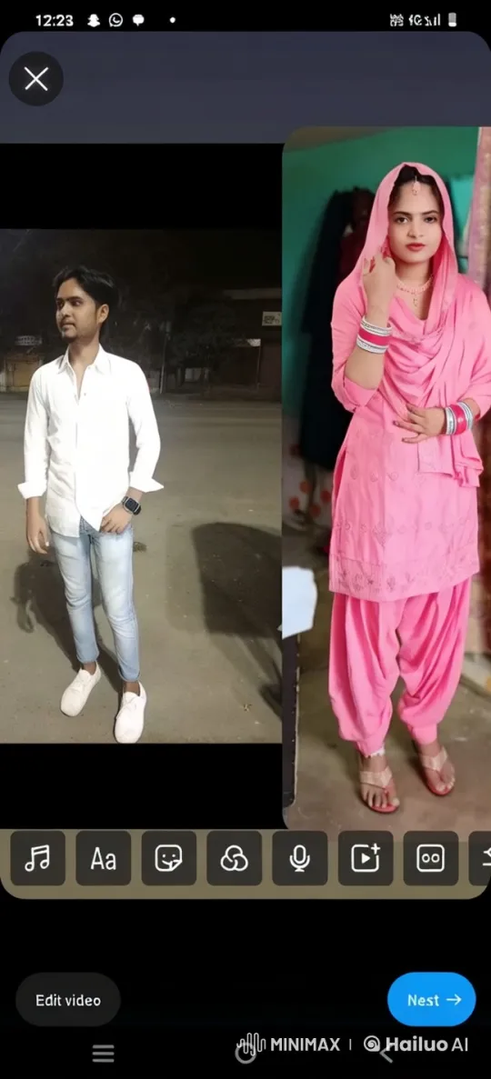 Live2D Animation: Nighttime Duo in Casual and Traditional Attire – AI Generated Video | Hailuo AI