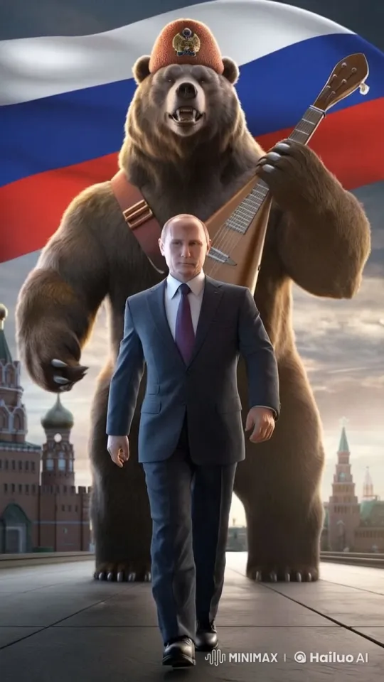 Putin and the Majestic Bear: A Symbol of Russian Pride – AI Generated Video | Hailuo AI