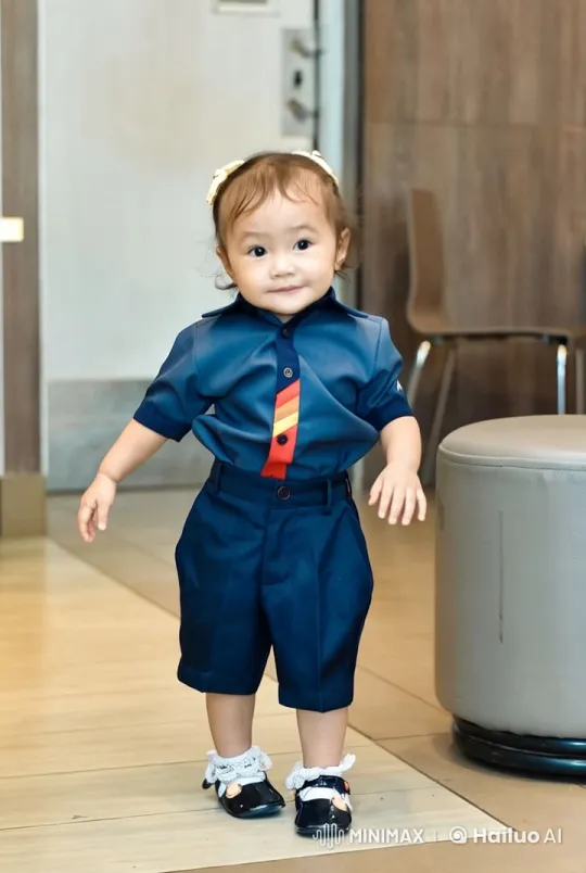Cozy Indoor Scene of a Confidently Dressed Child – AI Generated Video | Hailuo AI