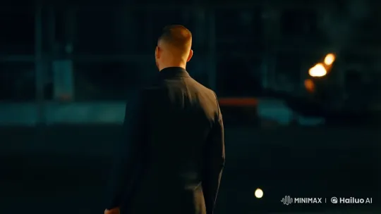 Man in Suit Walks Calmly Through Explosion Chaos – AI Generated Video | Hailuo AI