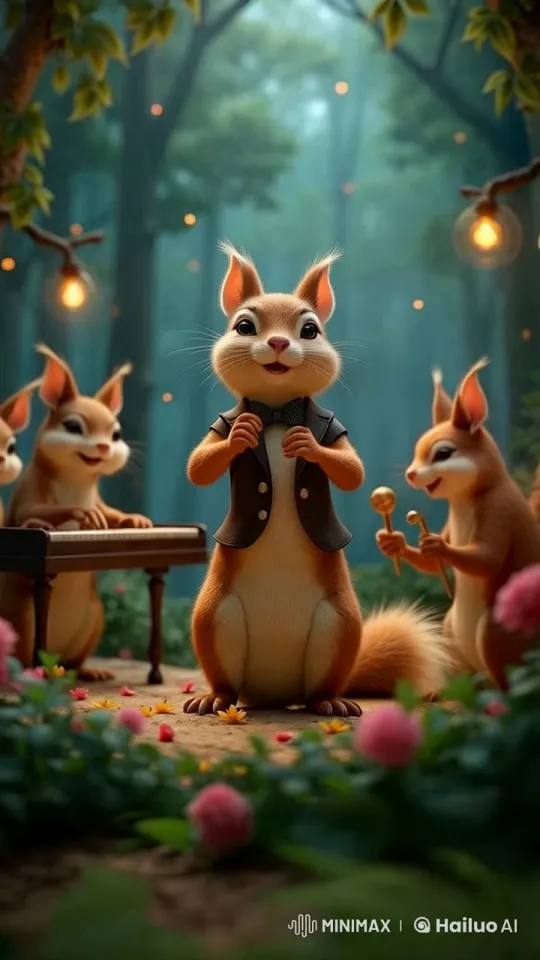 Enchanted Forest Concert: Singing Rabbit with Accompanying Musicians – AI Generated Video | Hailuo AI