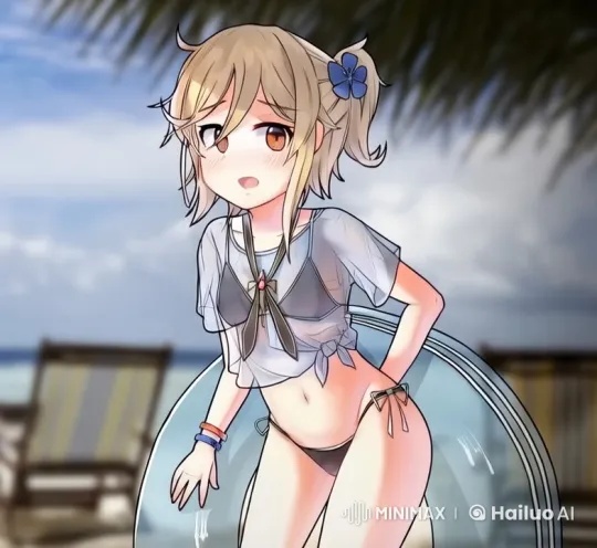 Live2D Animation: Beach Scene with Playful Character – AI Generated Video | Hailuo AI