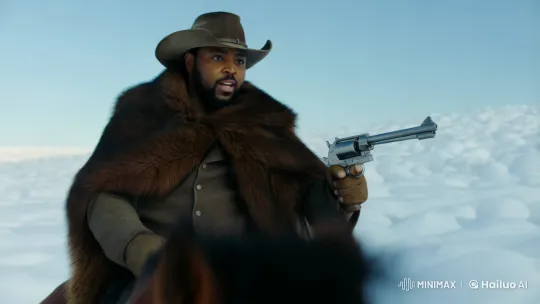 Cowboy in Winter: Armed Journey Through Snowy Terrain – AI Generated Video | Hailuo AI
