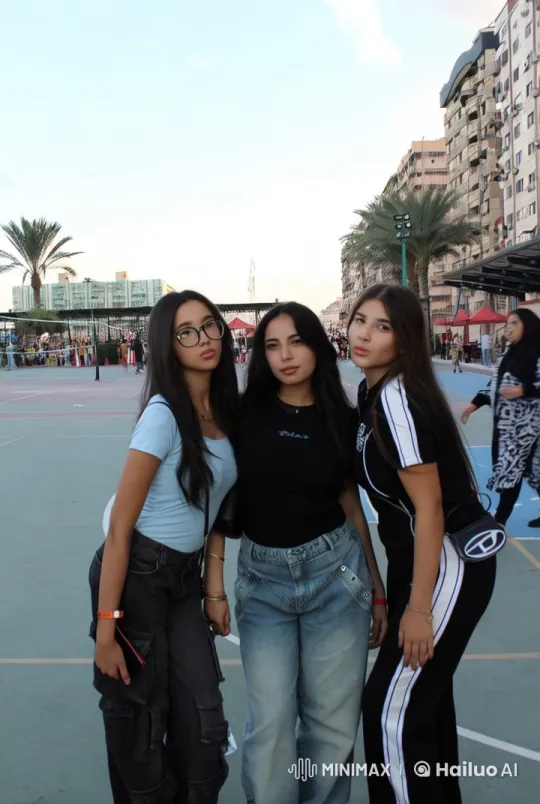 Three Young Women Engage in Animated Street Fight – AI Generated Video | Hailuo AI