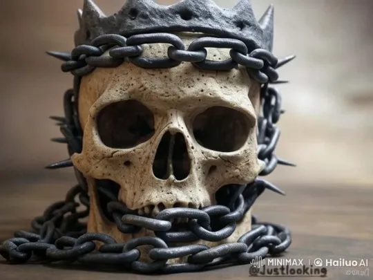 Gothic Skull Crown with Dynamic Spiked Chain – AI Generated Video | Hailuo AI