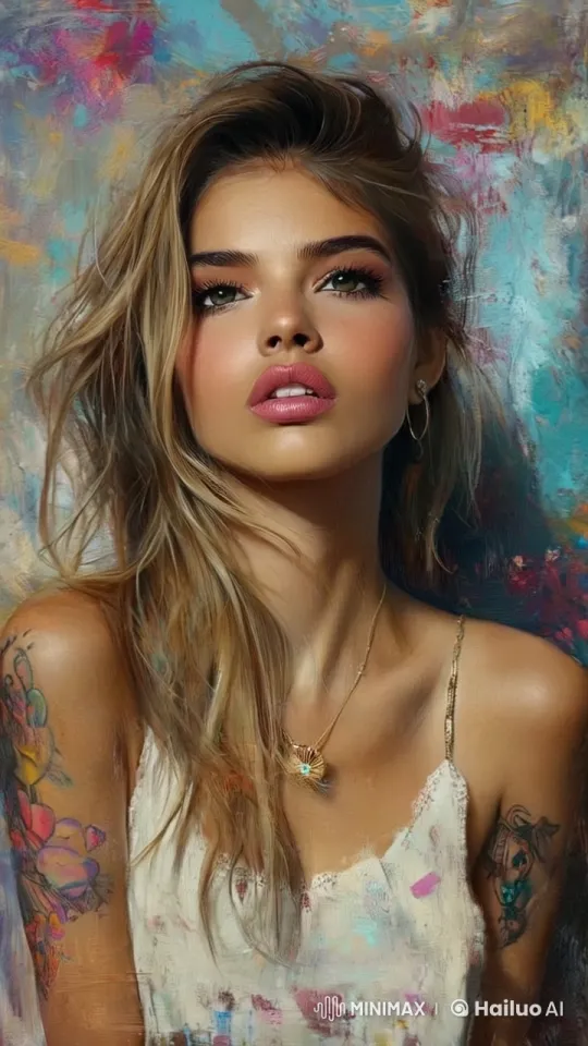 Model Showcases Tattoos in Vibrant 4k Video – AI Generated Video | Hailuo AI