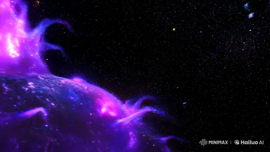 Astronaut Explores Pulsating Nebula in Deep Space – AI Generated Video | Hailuo AI