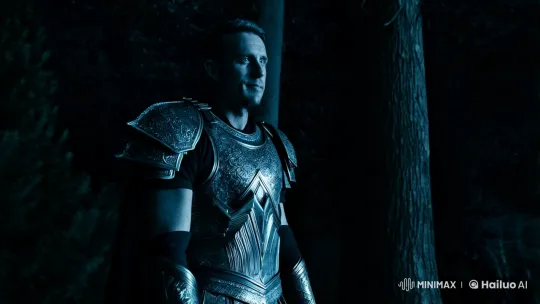 Warrior Anticipates Ambush in Shadowy Forest – AI Generated Video | Hailuo AI