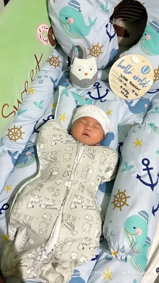 Baby Dancing Joyfully on Animated Sea-Themed Bedding – AI Generated Video | Hailuo AI