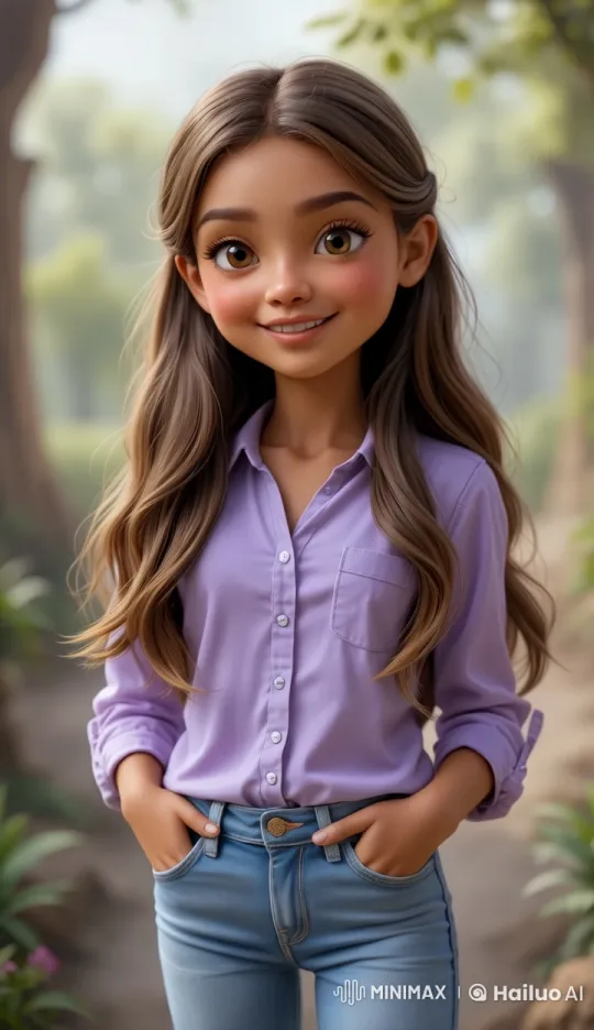Cheerful Girl in Garden: Live2D Animated Scene – AI Generated Video | Hailuo AI