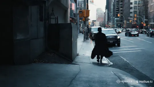 Urban Aesthetic: Solitary Figure's Poetic Journey – AI Generated Video | Hailuo AI