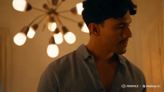 Romantic Intimacy: Couple's Tender Kiss in Warm Lighting – AI Generated Video | Hailuo AI