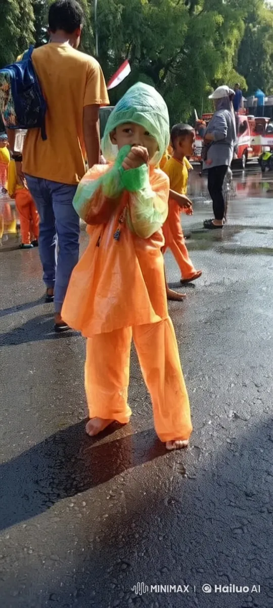 Energetic Child Performs Kungfu at Festive Outdoor Event – AI Generated Video | Hailuo AI