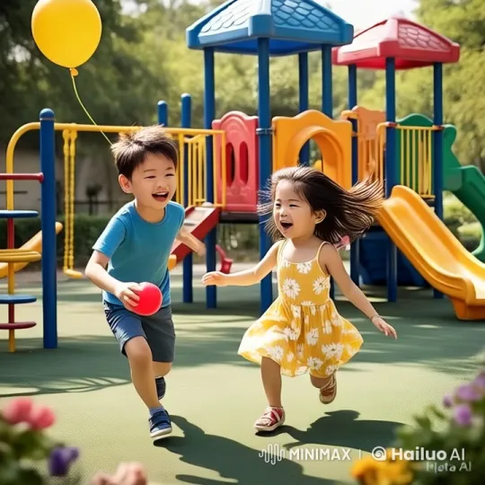 Children Play Kung Fu in Colorful Playground – AI Generated Video | Hailuo AI