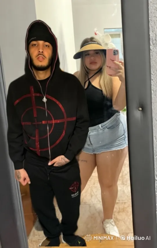 Young Couple Takes Mirror Selfie in Tender Moment – AI Generated Video | Hailuo AI