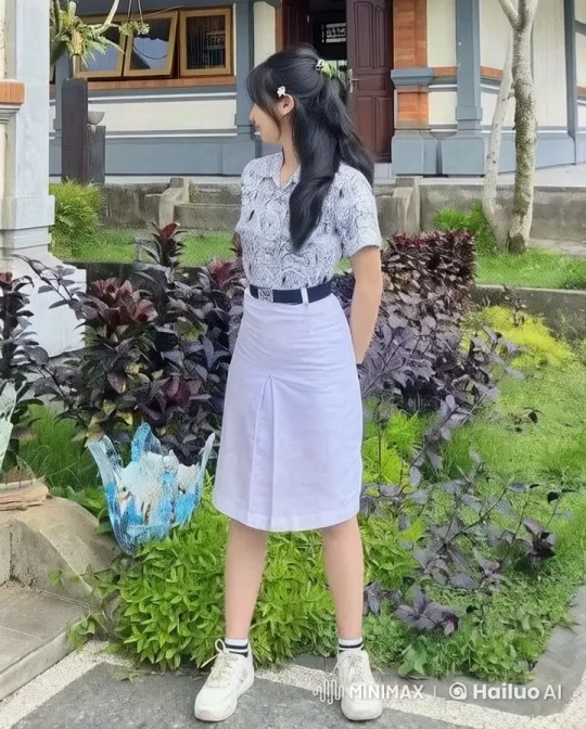 Garden Scene: Calm Girl Swings Skirt in Live2D Animation – AI Generated Video | Hailuo AI
