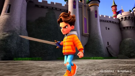 Boy Transforms Ruins into Glorious Palace with Magic Sword – AI Generated Video | Hailuo AI
