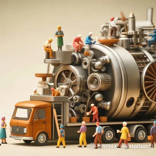 Tiny Indian Characters Brew Tea in Giant Mech – AI Generated Video | Hailuo AI