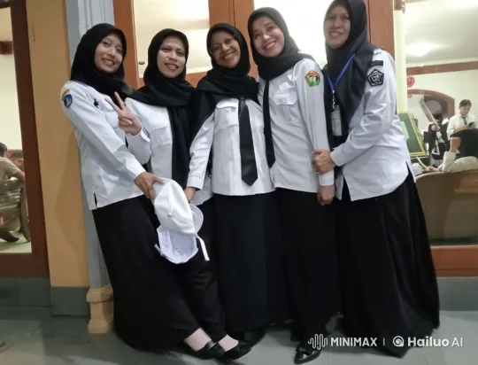 Four Women in Hijabs Pose by a Door in Live2D Animation – AI Generated Video | Hailuo AI