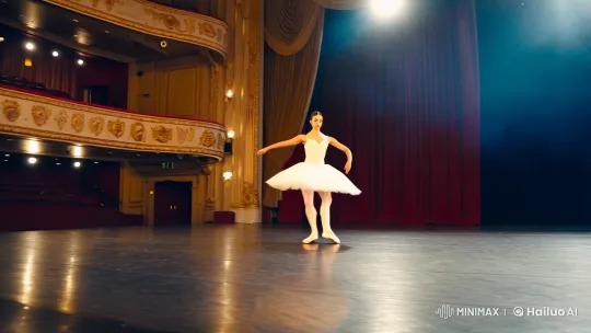 Classical Ballet Performance in Opulent Theater – AI Generated Video | Hailuo AI